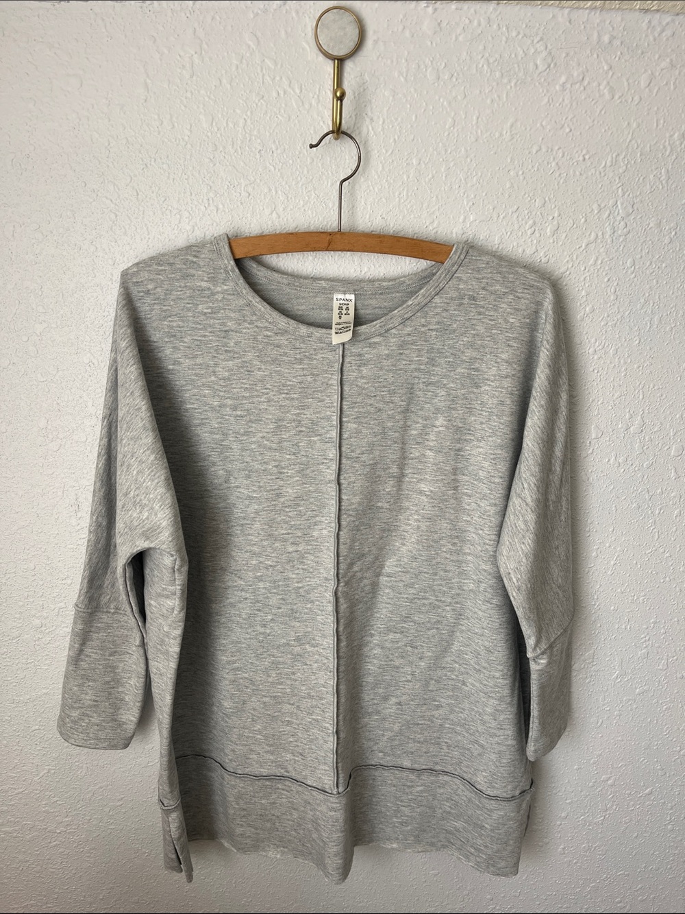SPANX Heather Gray Crewneck Pullover Sweater